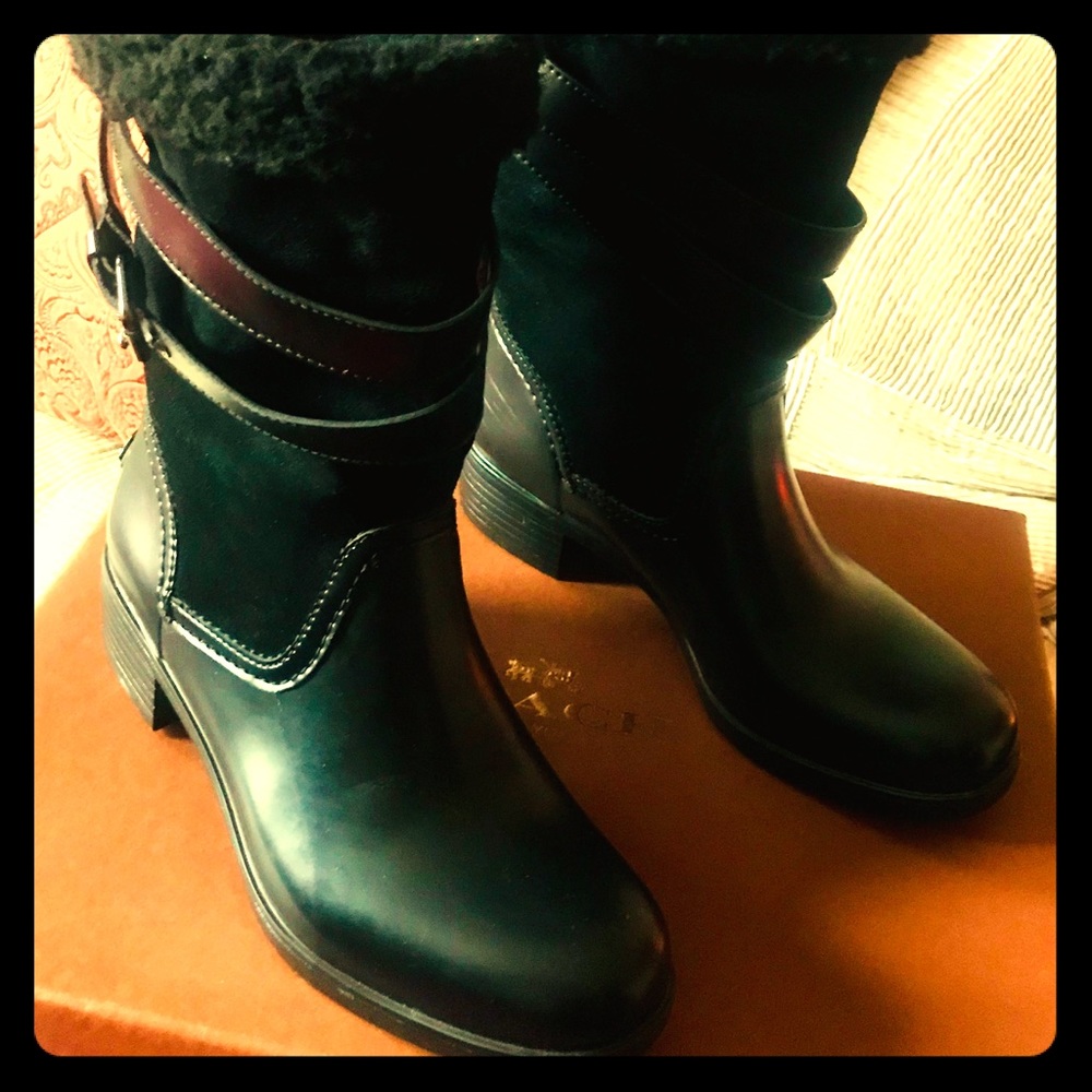 Coach Weather Boots-Rubber and Suede. Sturdy